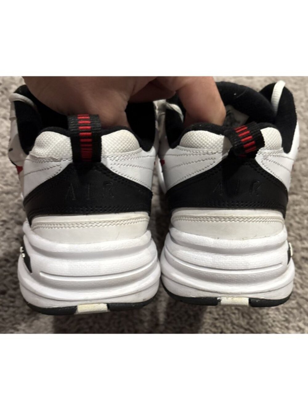 Size 11.5 - Nike Air Monarch IV White Black Red - Picture 6 of 8